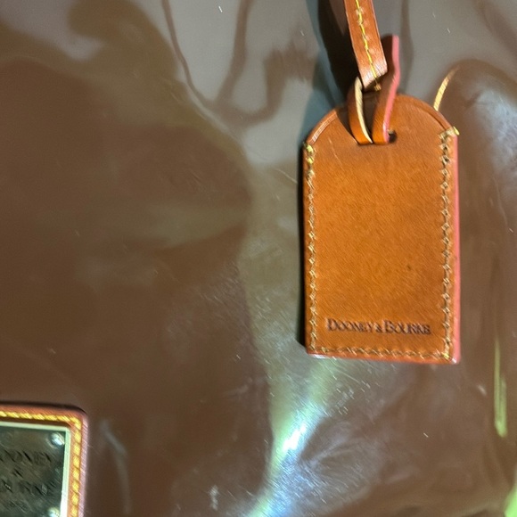 Dooney & Bourke Brown Leather Tote with Signature Print - Picture 3 of 10